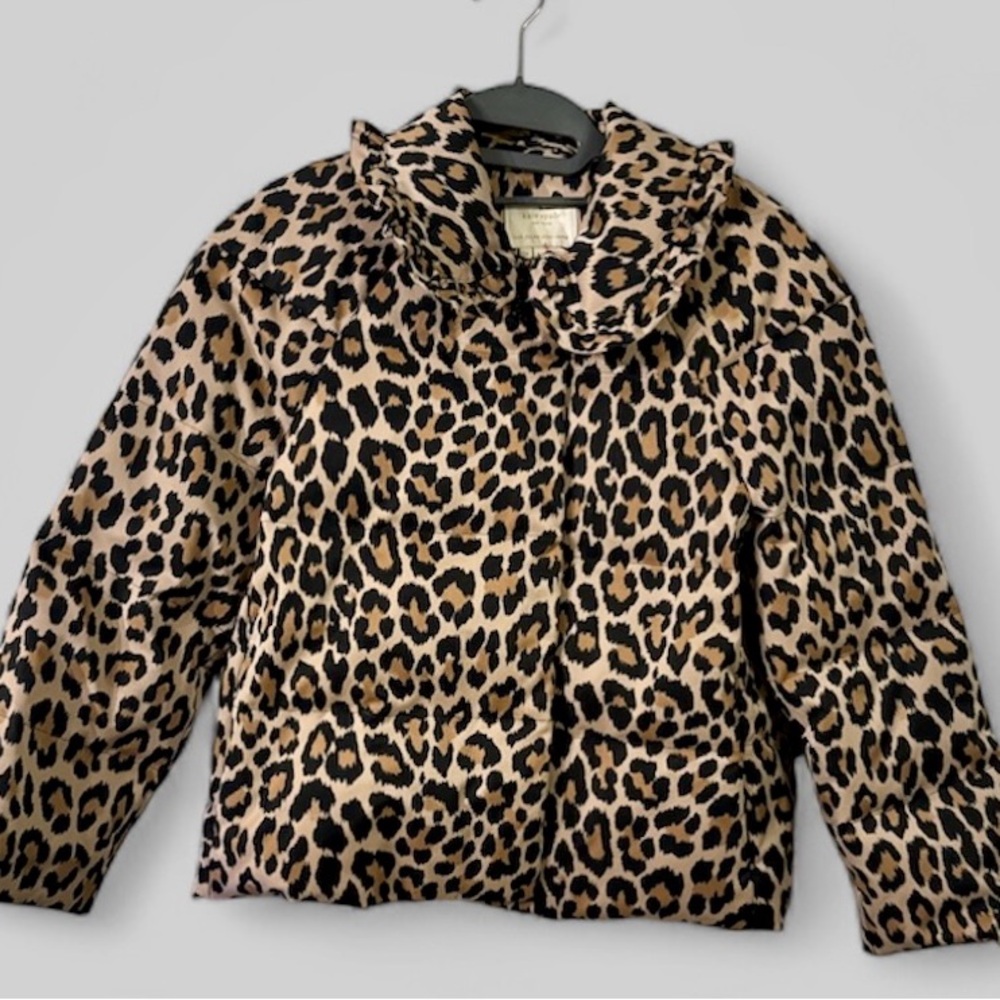 Kate Spade leopard print down winter coat size 0